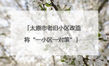 太原市老旧小区改造将“一小区一对策”