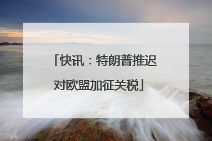 快讯：特朗普推迟对欧盟加征关税