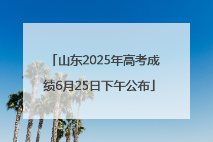 山东2025年高考成绩6月25日下午公布