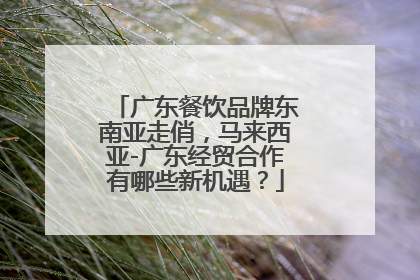 广东餐饮品牌东南亚走俏，马来西亚-广东经贸合作有哪些新机遇？