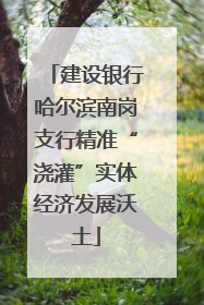 建设银行哈尔滨南岗支行精准“浇灌”实体经济发展沃土