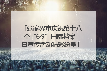 张家界市庆祝第十八个“6·9”国际档案日宣传活动精彩纷呈