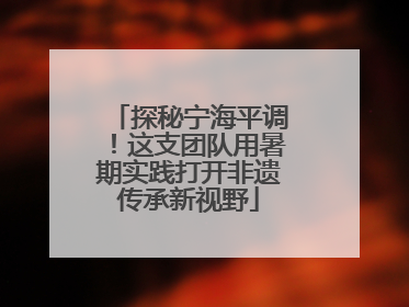 探秘宁海平调！这支团队用暑期实践打开非遗传承新视野