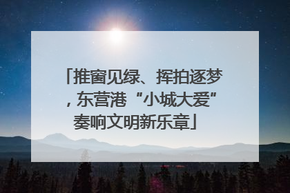 推窗见绿、挥拍逐梦，东营港“小城大爱”奏响文明新乐章