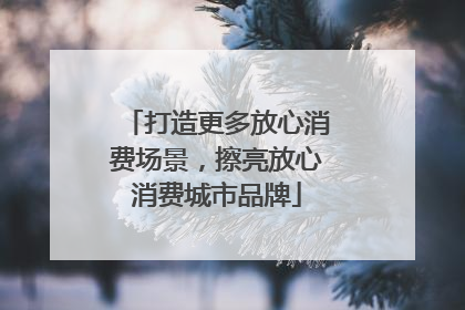 打造更多放心消费场景，擦亮放心消费城市品牌