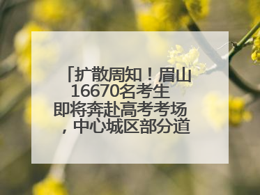 扩散周知！眉山16670名考生即将奔赴高考考场，中心城区部分道路将禁止通行