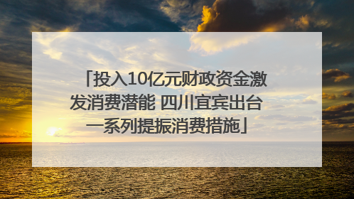 投入10亿元财政资金激发消费潜能 四川宜宾出台一系列提振消费措施