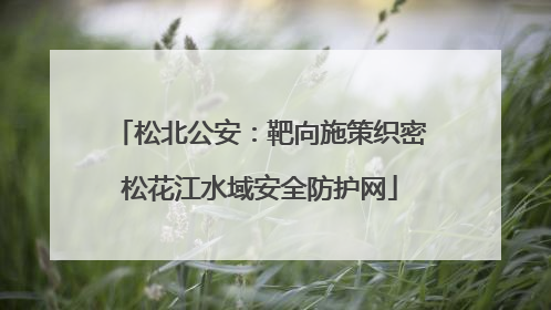 松北公安：靶向施策织密松花江水域安全防护网