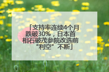 支持率连续4个月跌破30%，日本首相石破茂参院改选前“利空”不断