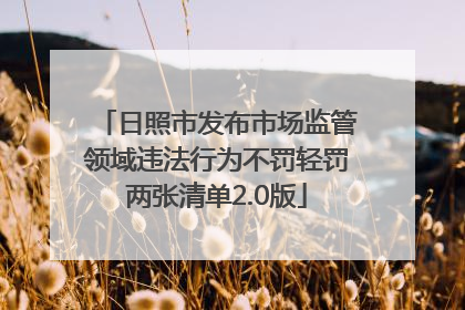 日照市发布市场监管领域违法行为不罚轻罚两张清单2.0版