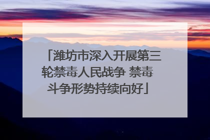 潍坊市深入开展第三轮禁毒人民战争 禁毒斗争形势持续向好