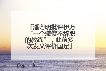 潘粤明批评伊万“一个装傻不辞职的教练”，此前多次发文评价国足