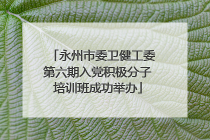 永州市委卫健工委第六期入党积极分子培训班成功举办