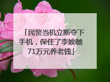民警当机立断夺下手机，保住了李娭毑71万元养老钱