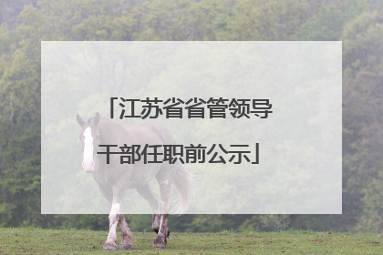 江苏省省管领导干部任职前公示