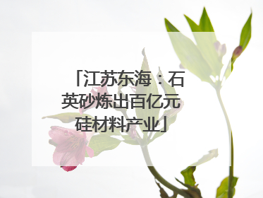 江苏东海：石英砂炼出百亿元硅材料产业