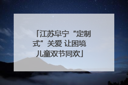 江苏阜宁“定制式”关爱 让困境儿童双节同欢