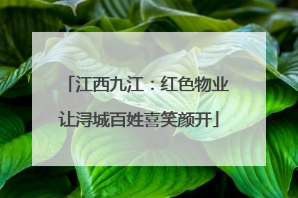 江西九江：红色物业让浔城百姓喜笑颜开