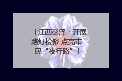 江西彭泽：开展路灯检修 点亮市民“夜行路”