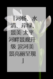 河畅、水清、岸绿、景美 太平河畔景观升级 滨河美景亮丽呈现