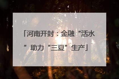 河南开封：金融“活水”助力“三夏”生产