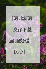 河北新河：义诊下基层 服务暖民心