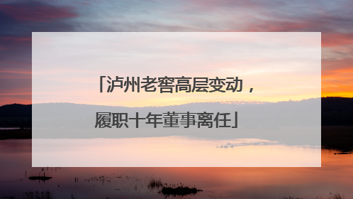 泸州老窖高层变动，履职十年董事离任