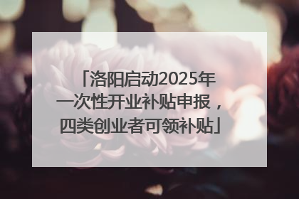 洛阳启动2025年一次性开业补贴申报，四类创业者可领补贴