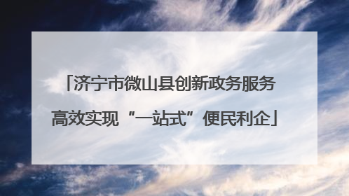 济宁市微山县创新政务服务 高效实现“一站式”便民利企