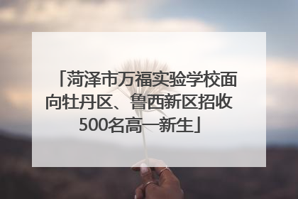 菏泽市万福实验学校面向牡丹区、鲁西新区招收500名高一新生