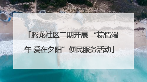 腾龙社区二期开展 “粽情端午 爱在夕阳”便民服务活动