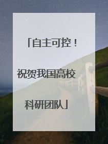 自主可控！祝贺我国高校科研团队