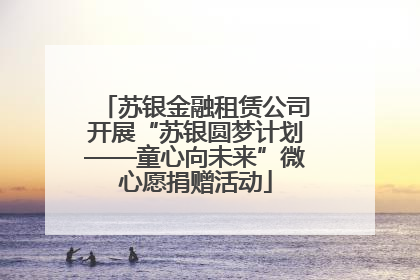 苏银金融租赁公司开展“苏银圆梦计划——童心向未来”微心愿捐赠活动