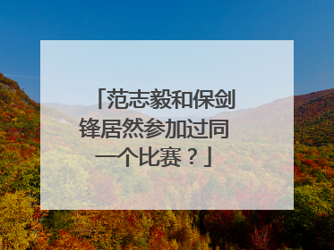 范志毅和保剑锋居然参加过同一个比赛？