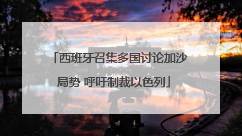 西班牙召集多国讨论加沙局势 呼吁制裁以色列