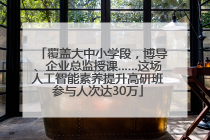 覆盖大中小学段，博导、企业总监授课……这场人工智能素养提升高研班参与人次达30万