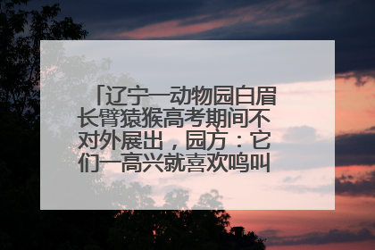 辽宁一动物园白眉长臂猿猴高考期间不对外展出，园方：它们一高兴就喜欢鸣叫，怕影响考试