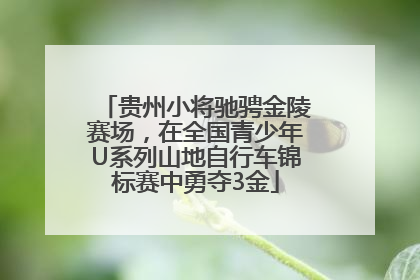 贵州小将驰骋金陵赛场，在全国青少年U系列山地自行车锦标赛中勇夺3金