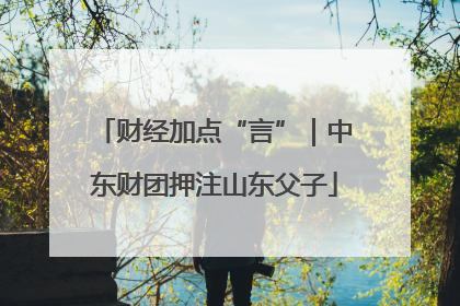 财经加点“言”｜中东财团押注山东父子