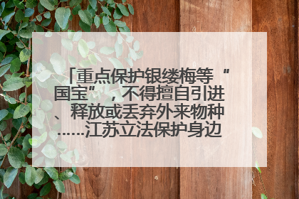 重点保护银缕梅等“国宝”，不得擅自引进、释放或丢弃外来物种……江苏立法保护身边的生物“朋友圈”