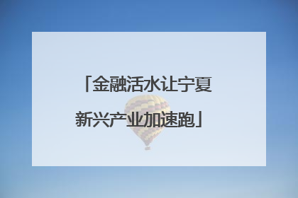 金融活水让宁夏新兴产业加速跑