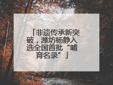 非遗传承新突破，潍坊杨静入选全国首批“哺育名录”