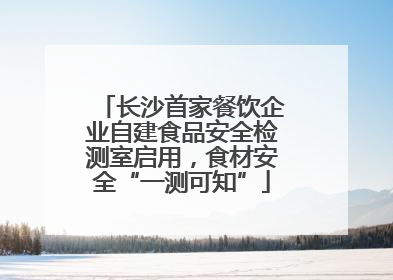 长沙首家餐饮企业自建食品安全检测室启用，食材安全“一测可知”