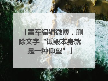 雷军编辑微博，删除文字“诋毁本身就是一种仰望”