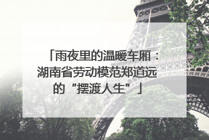 雨夜里的温暖车厢：湖南省劳动模范郑道远的“摆渡人生”