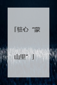 驻心“蒙山里”
