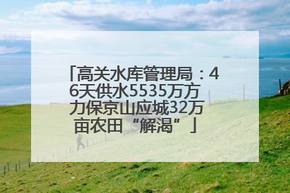 高关水库管理局：46天供水5535万方 力保京山应城32万亩农田“解渴”