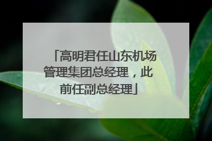 高明君任山东机场管理集团总经理，此前任副总经理