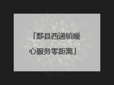 黟县西递镇暖心服务零距离