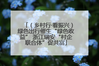 （乡村行·看振兴）绿色出行催生“绿色收益” 浙江瑞安“村企联合体”促共富